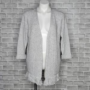 Madewell Memento Fringe Open Front Cardigan with Pockets, size XS